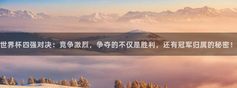 足球杯:世界杯四强对决:竞争激烈,争夺的不仅是胜利,还有冠军归属的秘密!